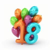 aniversário balões isolado. ilustração ai generativo foto