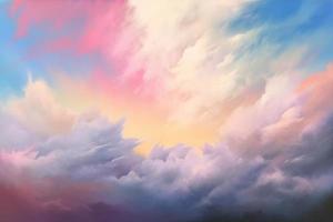 uma cor pastel do uma céu com nuvem dentro a primeiro plano papel de parede foto