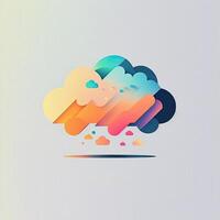 generativo ai ilustração do uma nuvem logotipo foto