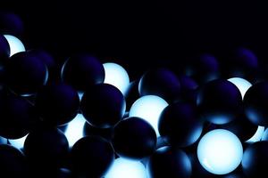 3d ilustração do azul e Preto bolas. conjunto do bolas em monocromo fundo, padronizar. geometria fundo foto