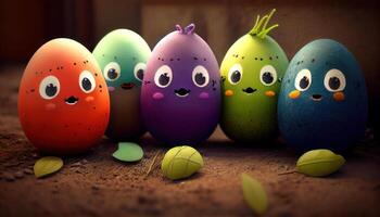 fofa colori Páscoa ovos. feliz Páscoa . ai gerado foto