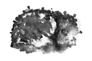 Preto cor escova acidente vascular encefálico de aguarela mão pintura e respingo abstrato textura em branco papel fundo foto