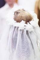 nupcial véu em noiva cabelo dentro Casamento com lindo cabelo estilo. foto