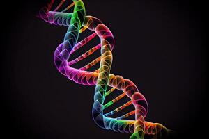 molécula do dna, Duplo hélice, 3d ilustração. genético mutação e genético transtornos. abstrato dna Duplo hélice com profundidade do campo. generativo ai foto