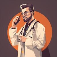 médico dia poster com personagem do médico generativo ai foto