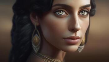 sekhmet, retrato do uma mulher rainha do antigo Egito. generativo ai foto