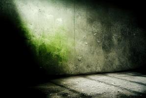 verde e cinzento grunge rude concreto muro. ai gerado foto