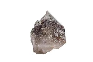 pedra de turmalina mineral macro em quartzo em um fundo branco foto