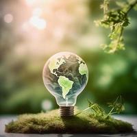 esverdeamento para uma sustentável futuro reduzindo co2 emissões através renovável energia para uma mais saudável ecologia e uma resfriador planeta em terra dia foto