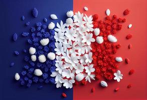 francês bandeira fez com flores gerar ai foto