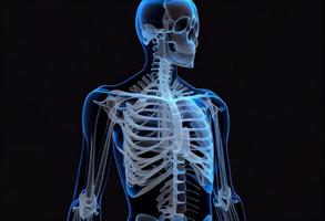 3d raio X imagem do humano saudável. gerar ai foto
