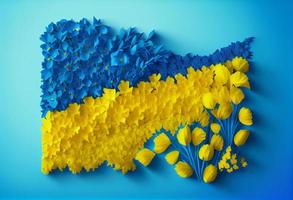 Ucrânia mapa fez com flores . gerar ai foto