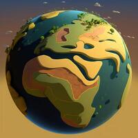 terra globo planeta Salve  terra ir verde ai generativo foto