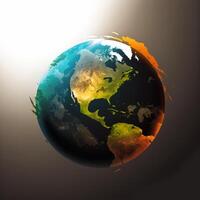 terra globo planeta Salve  terra ir verde ai generativo foto