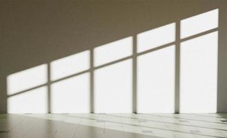 parede interior com iluminação de janela criando sombras duras, renderização em 3D