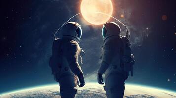 astronauta dentro espaço ai gerado foto
