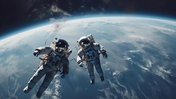 astronauta dentro espaço ai gerado foto