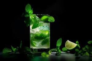 fresco Mojito verde bebida. gerar ai foto