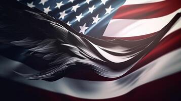 trabalho dia ondulado americano bandeira com a Águia simbolizar. generativo ai foto