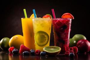 fruta suco às verão bar. gerar ai foto