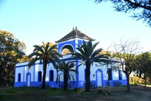 pequeno azul casa dentro isla Cristina, huelva, Espanha foto