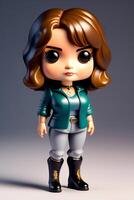 fofa colecionável fêmea funko pop vinil figura dentro moderno e à moda roupas foto