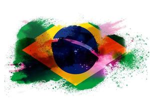 Brasil aguarela pintado bandeira foto
