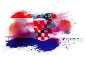 Croácia aguarela pintado bandeira foto