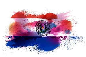 Paraguai aguarela pintado bandeira foto