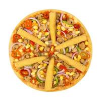 pizza vegetariana isolada em fundo branco foto