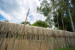 juta fibra estão manteve aguentar em para Sol secagem às madhabdi, narsingdi, Bangladesh. foto