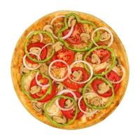 pizza vegetariana isolada em fundo branco foto