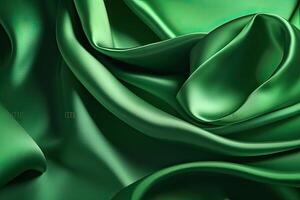 suave elegante verde seda ou cetim textura pode usar Como fundo. generativo ai. foto