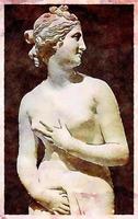 criativo ilustração do Vênus estátua - clássico estátua do jovem lindo mulher foto
