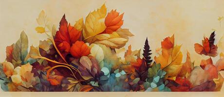 generativo ai ilustração do outono abstrato fundo com orgânico linhas e texturas em branco fundo. outono floral detalhe e textura. abstrato floral orgânico papel de parede fundo foto