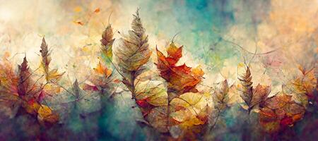 generativo ai ilustração do outono abstrato fundo com orgânico linhas e texturas em branco fundo. outono floral detalhe e textura. abstrato floral orgânico papel de parede fundo foto