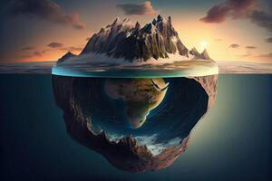 generativo ai ilustração do uma segredos do plano terra, com continentes foto