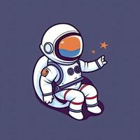 fofa astronauta super vôo desenho animado ícone ilustração, gerar ai foto