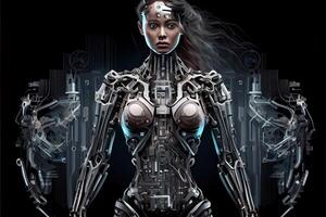 robô ai automação artificial inteligência ai futurista gerado ai foto