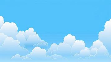 papel nuvens em azul céu fundo. 3d ilustração com cópia de espaço foto