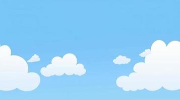 papel nuvens em azul céu fundo. 3d ilustração com cópia de espaço foto