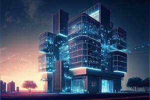 desenvolvimento arquitetura computador sistemas do futurista moderno gerado ai foto