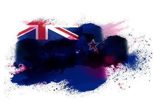 Novo zelândia aguarela pintado bandeira foto