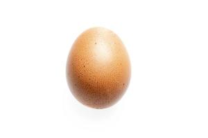 Castanho frango ovo isolado em branco fundo foto