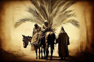 Domingo de Ramos em a ocasião do Jesus' entrada para dentro Jerusalém gerado ai foto