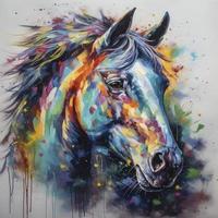 colorida pintura do cavalo, gerar ai foto
