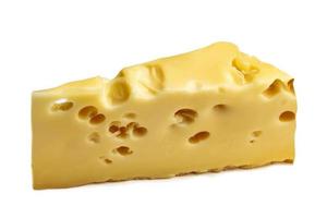 peça do queijo isolado em branco fundo. foto