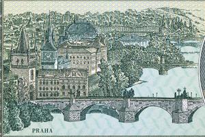 Praga cidade Visão a partir de dinheiro foto