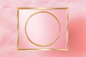 dourado quadro, Armação em Rosa abstrato fundo. ai gerado foto