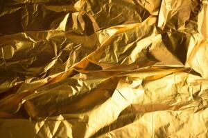 Projeto espaço ouro amassado frustrar papel texturizado fundo. ai gerado foto